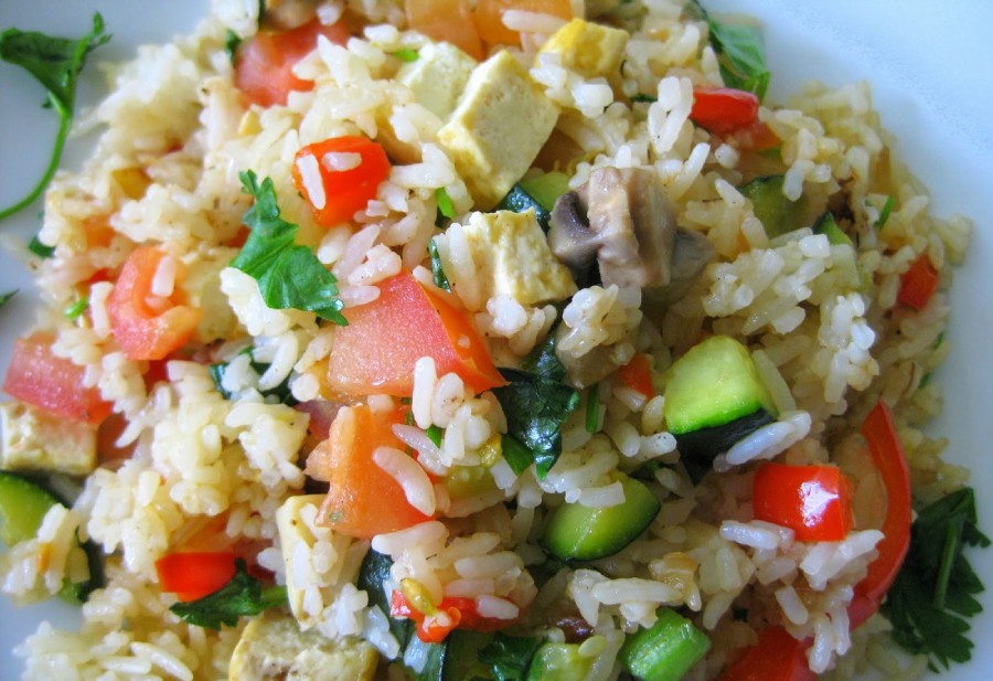 Vegetarian tofu fried rice