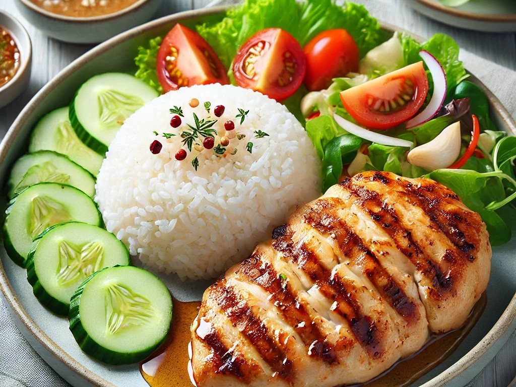 Grilled Chicken Breast Rice Plate